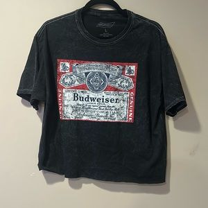 Budweiser cropped raw hem T-shirt size large